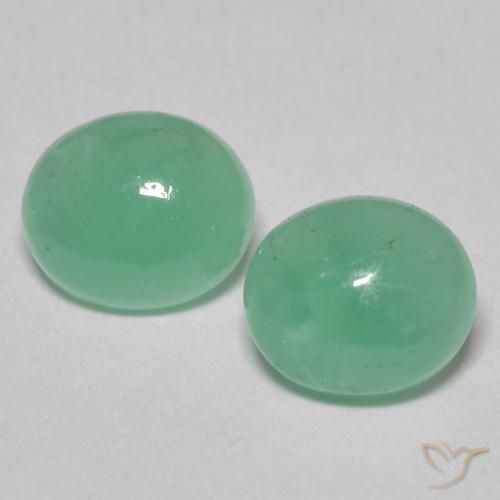 1.52 ct Oval Cabochon Emerald, 6.3 x 5.3 mm From Colombia, Photo A