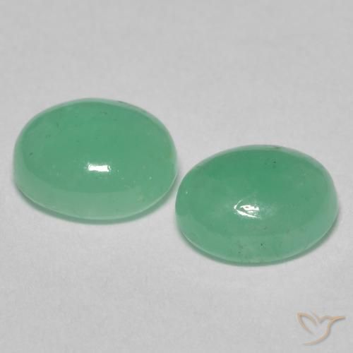 Emerald Gemstones in 6.3 x 5.3 mm Size for Sale, Emerald Stones in Bright Green Color