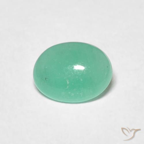 0.55ct Natural Medium Green Emerald, Oval, Translucent
