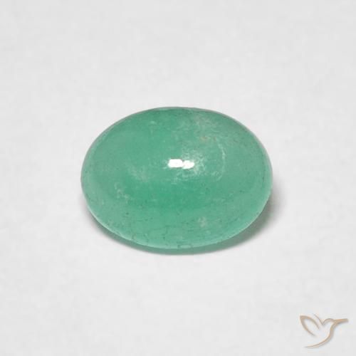 Smeraldo Ovale cabochon da 0,5 ct dalla Colombia, dimensione 5,9 x 4,4mm, purezza Translucent, pietra preziosa naturale Lubrificate, Smeraldo 1pc in colore Verde medio, durezza Mohs di 7,5 - 8 adatto per gioielli da indossare ogni giorno, Pietra dello zodiaco del cancro, Photo A