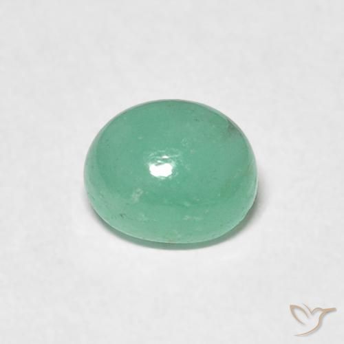 0.55ct Natural Medium Green Emerald, Oval, Translucent, Photo A