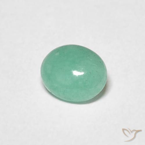 0.41 ct Green Emerald Stone, Natural Emerald in Oval Cabochon Shape for Sale