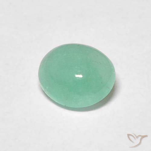 0.54 ct Green Emerald Stone, Natural Emerald in Oval Cabochon Shape for Sale