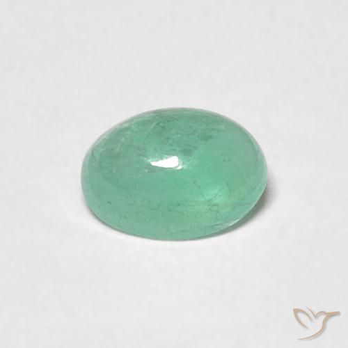 Smeraldo 5,9 x 4,3mm verde Ovale cabochon dalla Colombia, peso di 0,48 ct, gemma naturale Lubrificate in purezza Translucent, 1 pezzo Smeraldo - Colore: verde felce, durezza Mohs di 7,5 - 8 adatto per gioielli da indossare ogni giorno, Pietra dell'amore riuscito, Photo A