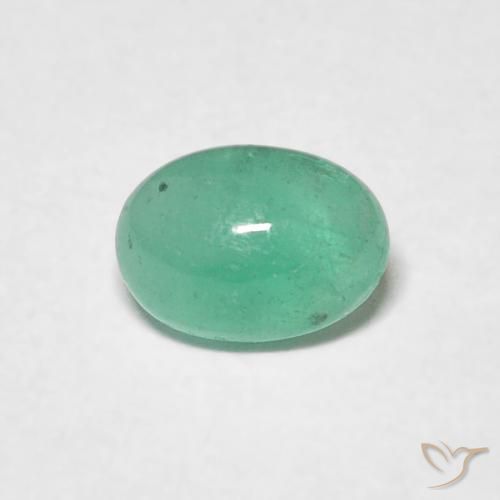 0.55 ct Oval Cabochon Emerald, 6 x 4.3 mm From Colombia, Photo A