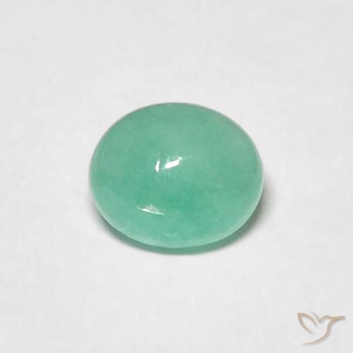 0,56ct Ovale cabochon verde Smeraldo dalla Colombia, Dimension 5,5 x 4,6mm, Natural Lubrificate Gemstone, Translucent Clarity, 1 piece Smeraldo in verde felce Color, Mohs Hardness of 7,5 - 8 adatto per gioielli da indossare ogni giorno, Sblocca Chakra del Cuore, Photo A