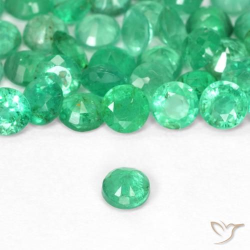 Emerald Gemstones in 3.1 mm Size for Sale, Emerald Stones in Brilliant Green Color