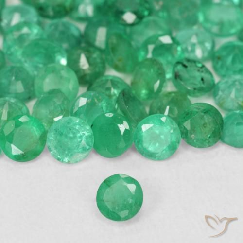 9.97 ctw Green Emerald Stones, Natural Emerald in Round Facet Shape for Sale