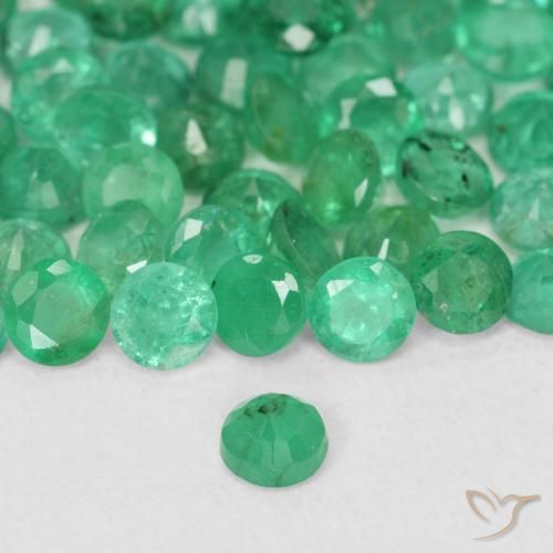 Emerald Gemstones in 3.2 mm Size for Sale, Emerald Stones in Bright Green Color