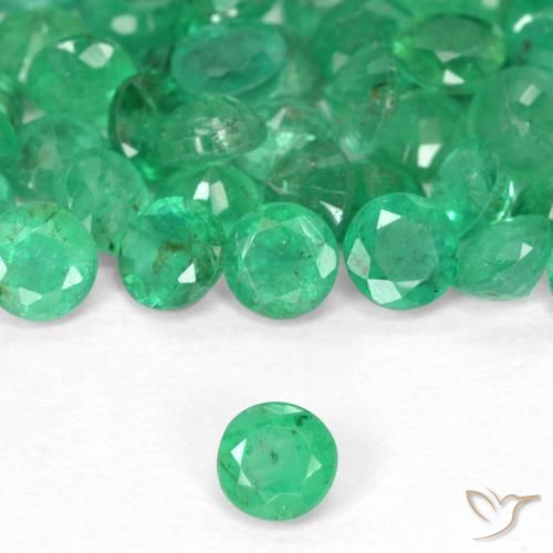 0.17ct Natural Brilliant Green Emerald, Round, SI