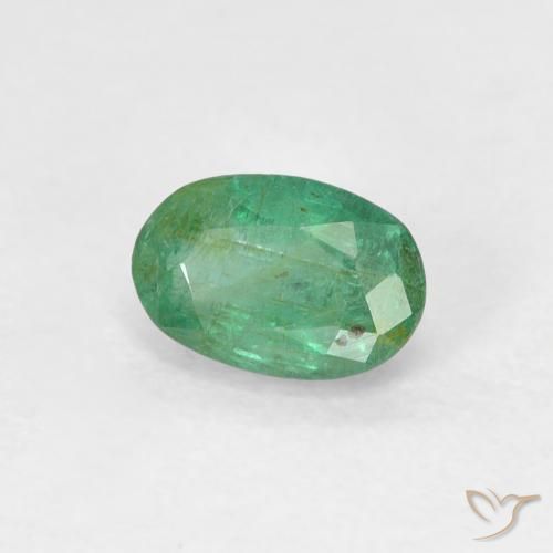 0.50 ct Green Emerald Stone, Natural Emerald in Oval Facet Shape for Sale
