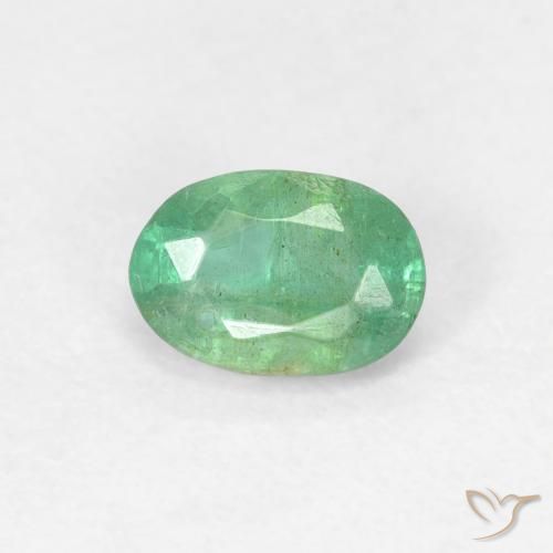 0.57ct Natural Light Green Emerald, Oval, VS-SI