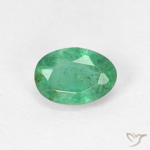 0.53ct Natural Blue Green Emerald, Oval, SI, Photo A