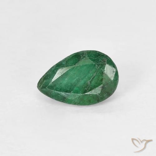 0.36ct Natural Medium Green Emerald, Pear Shape, SI