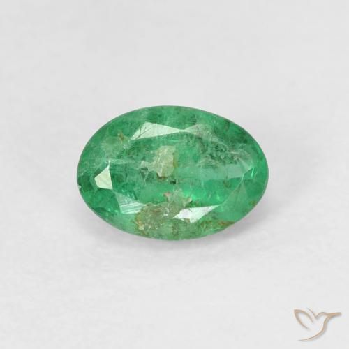 0.57ct Natural Shamrock Green Emerald, Oval, SI