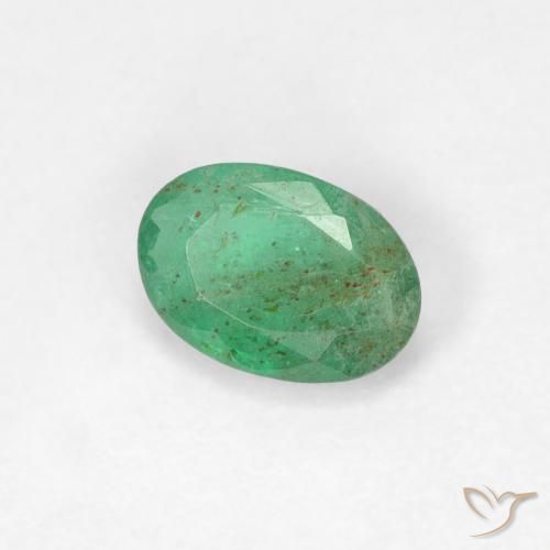 0.41 ct Green Emerald Stone, Natural Emerald in Oval Facet Shape for Sale