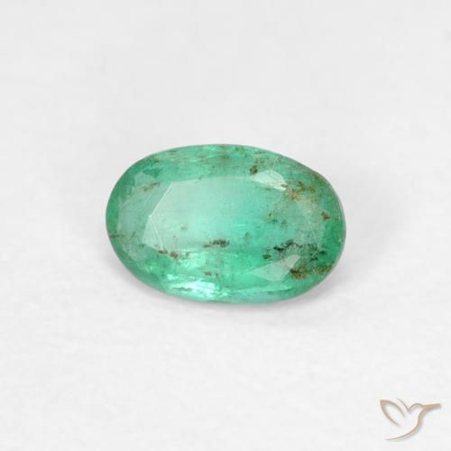 0.38 ct Green Emerald Stone, Natural Emerald in Oval Facet Shape for Sale