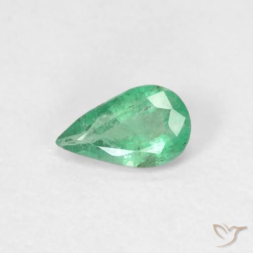 0.32ct Natural Intense Green Emerald, Pear Shape, SI