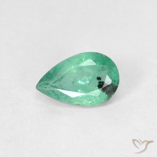 0.37ct Natural Medium Green Emerald, Pear Shape, SI