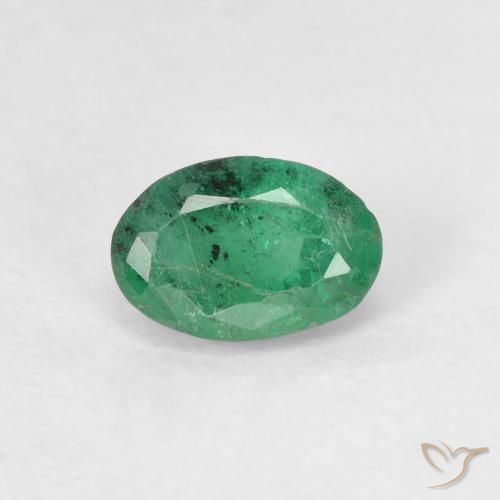 0.48ct Natural Medium light Green Emerald, Oval, SI