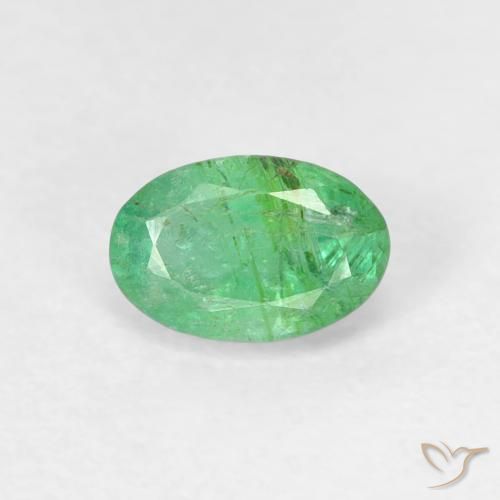 0.50ct Natural Light Shamrock Green Emerald, Oval, SI