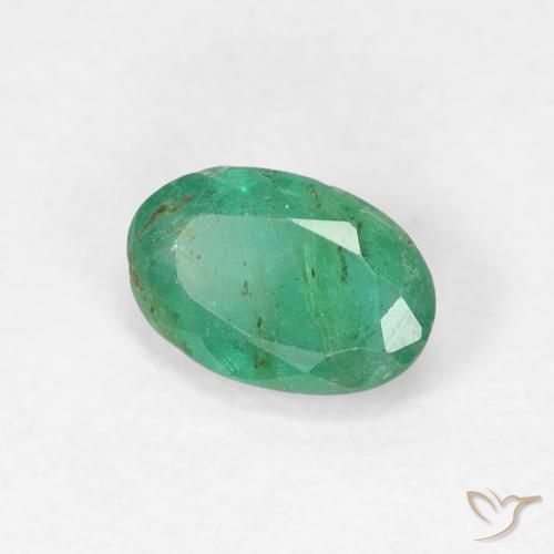 0.48 ct Green Emerald Stone, Natural Emerald in Oval Facet Shape for Sale