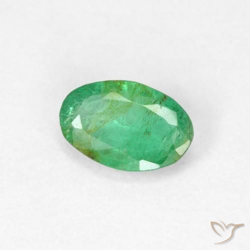 0.29 ct Green Emerald Stone, Natural Emerald in Oval Facet Shape for Sale
