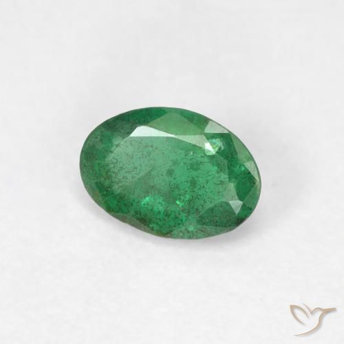 0.36 ct Green Emerald Stone, Natural Emerald in Oval Facet Shape for Sale