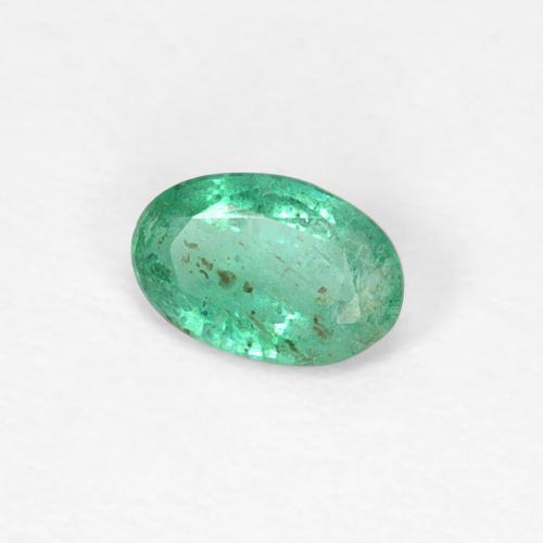 0.35 ct Green Emerald Stone, Natural Emerald in Oval Facet Shape for Sale