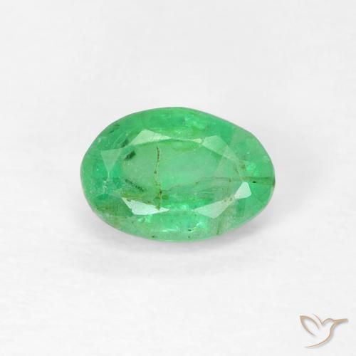 0.57ct Natural Yellowish Green Emerald, Oval, SI