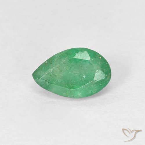 0.41ct Natural Mint Green Emerald, Pear Shape, SI