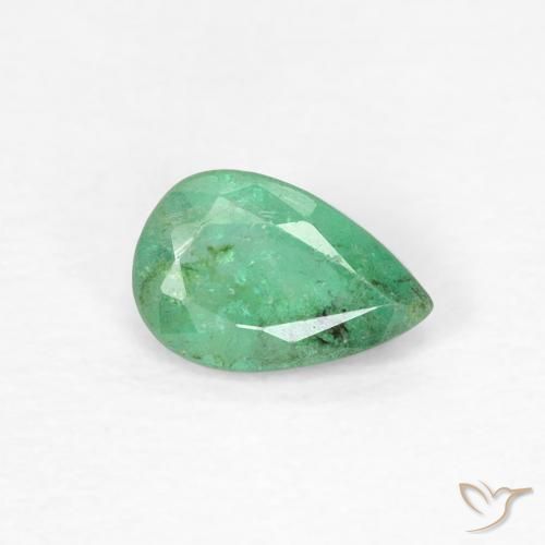 0.35ct Natural Pistachio Green Emerald, Pear Shape, SI