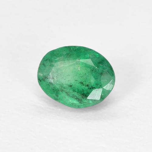 0.37 ct Green Emerald Stone, Natural Emerald in Oval Facet Shape for Sale