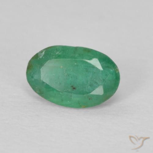 0.31 ct Green Emerald Stone, Natural Emerald in Oval Facet Shape for Sale