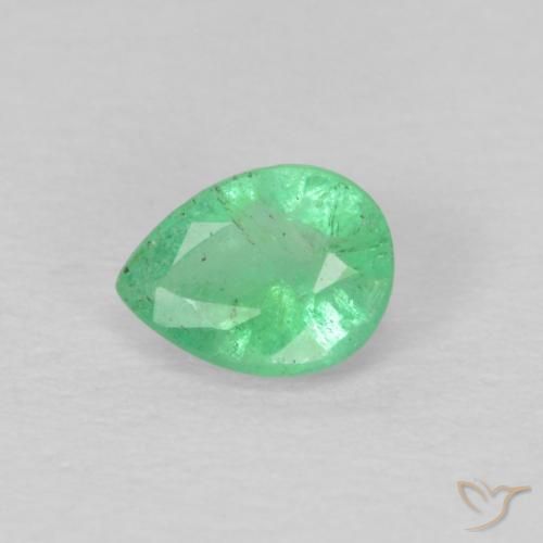 Esmeralda talla pera de 0,21 ct, 4,4 x 3,4 mm de Colombia, Photo A