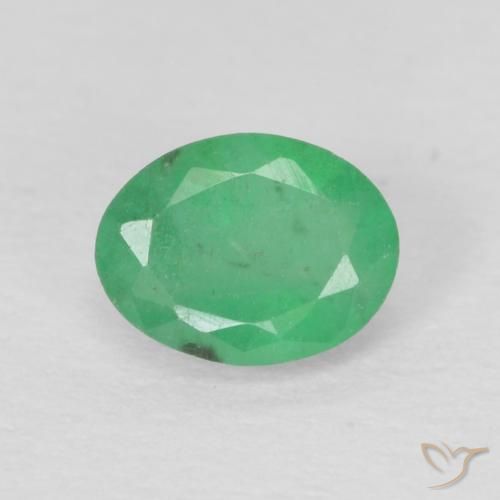 5 x 3,9mm Smeraldo verde Ovale sfaccettato dalla Colombia, peso di 0,31 ct, pietra preziosa naturale Lubrificate in purezza VS, Smeraldo 1pz - il colore è Verde chiaro, durezza Mohs di 7,5 - 8 adatto per gioielli da indossare ogni giorno, Pietra dell'amore riuscito, Photo A