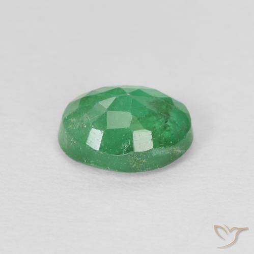 Emerald Gemstone in 6.3 x 5.2 mm Size for Sale, Emerald Stone in Shamrock Green Color