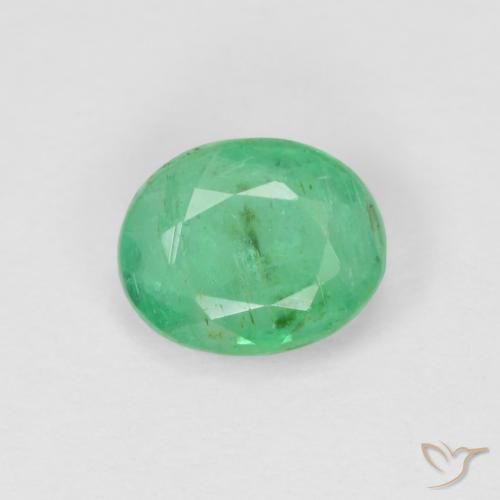 0.67ct Natural Light Shamrock Green Emerald, Oval, SI