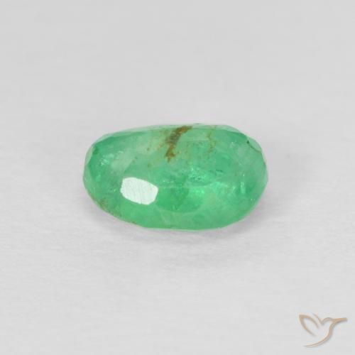 Emerald Gemstone in 6.2 x 5 mm Size for Sale, Emerald Stone in Light Shamrock Green Color