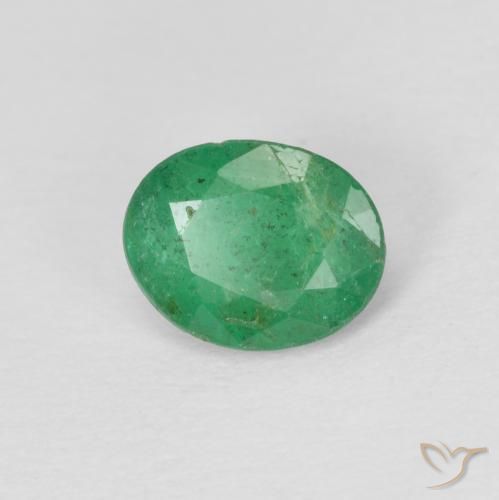 0.60 ct Green Emerald Stone, Natural Emerald in Oval Facet Shape for Sale
