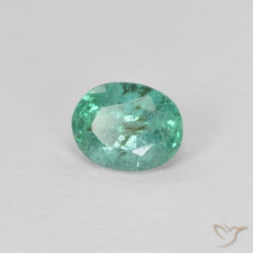 0.47 ct Green Emerald Stone, Natural Emerald in Oval Facet Shape for Sale