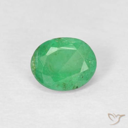 Smeraldo 5 x 4,1mm verde Ovale sfaccettato dalla Colombia, peso di 0,34 ct, gemma naturale Lubrificate in purezza VS, 1 pezzo Smeraldo - Colore: Verde medio, durezza Mohs di 7,5 - 8 adatto per gioielli da indossare ogni giorno, Martedì Gemma, Photo A