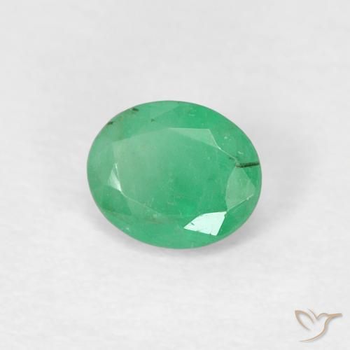 0.32 ct Green Emerald Stone, Natural Emerald in Oval Facet Shape for Sale
