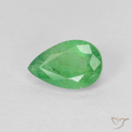 0.43ct Natural Yellowish Green Emerald, Pear Shape, SI