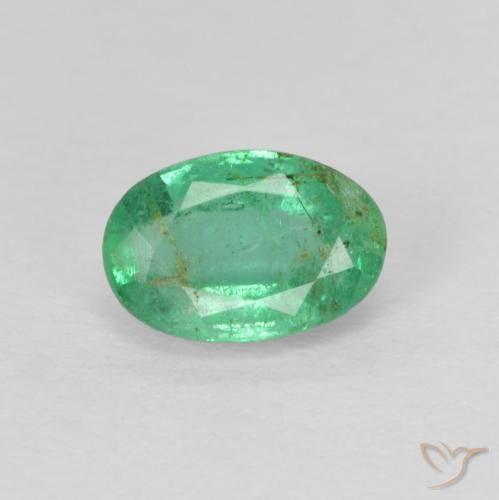 0.56ct Natural Cool Green Emerald, Oval, VS-SI