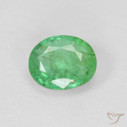 0.40ct Natural Yellowish Green Emerald, Oval, VS-SI