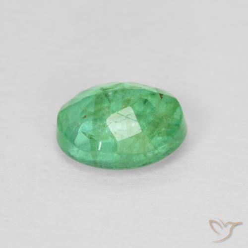 Emerald Gemstone in 5.3 x 4.3 mm Size for Sale, Emerald Stone in Yellowish Green Color