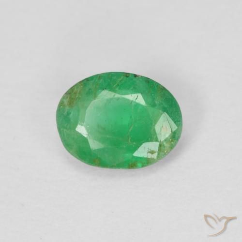 0.29 ct Green Emerald Stone, Natural Emerald in Oval Facet Shape for Sale