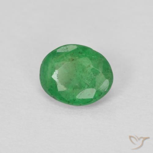 0.28 ct Green Emerald Stone, Natural Emerald in Oval Facet Shape for Sale