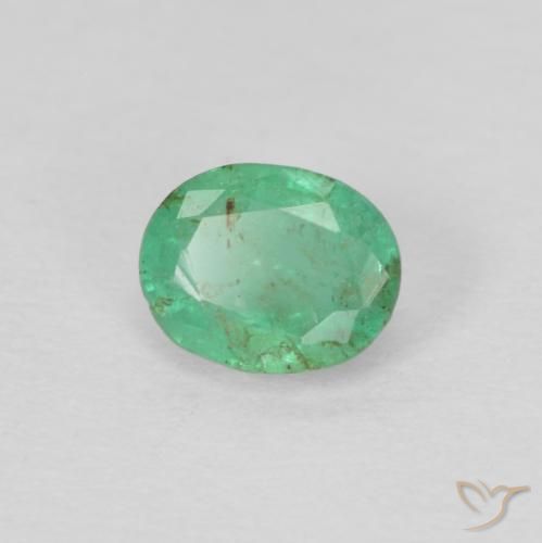0.31 ct Green Emerald Stone, Natural Emerald in Oval Facet Shape for Sale